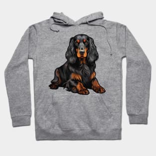 Gordon Setter Dog Illustration Hoodie